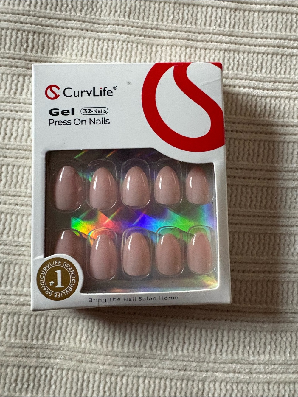 Curvlife Nude Pink Gel Press On Nails - 32 Pack short almond